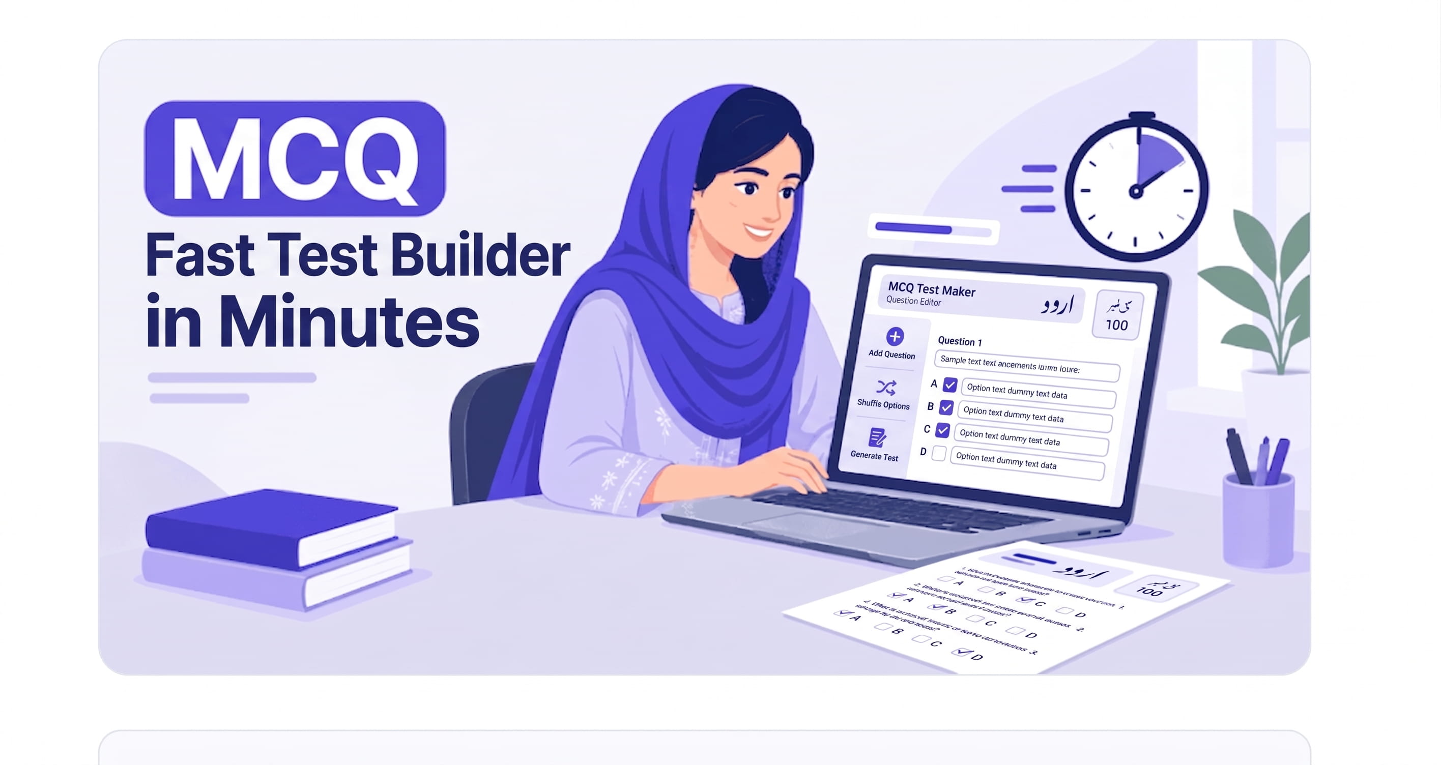 MCQ Paper Maker Online: Make Urdu and English MCQ Tests Fast